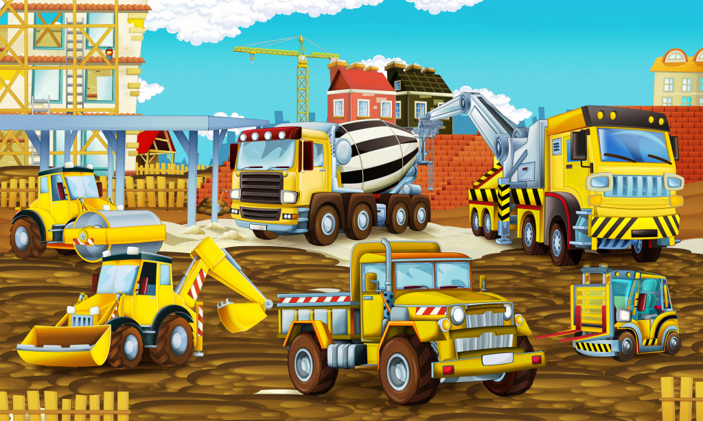 Construction Site Vehicles jigsaw puzzle in Kids Puzzles puzzles on TheJigsawPuzzles.com