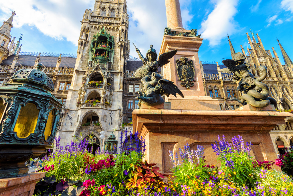 Marienplatz Square, Munich, Germany jigsaw puzzle in Puzzle of the Day puzzles on TheJigsawPuzzles.com