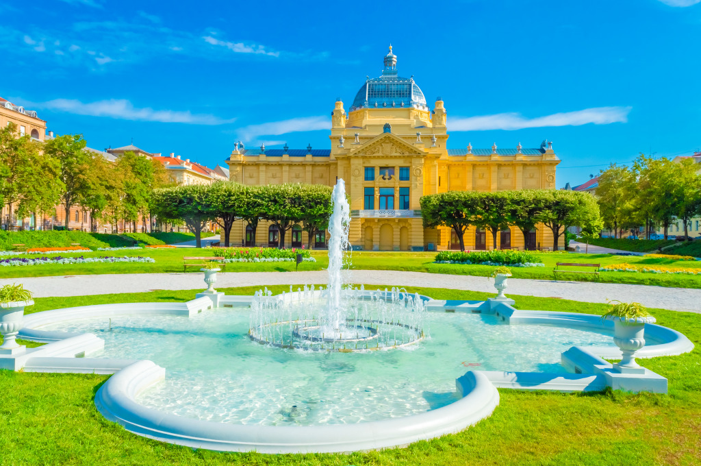 Art Pavilion in Zagreb, Croatia jigsaw puzzle in Waterfalls puzzles on TheJigsawPuzzles.com