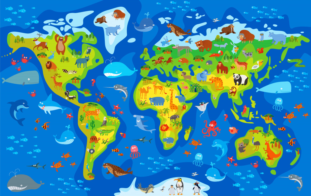 Animals of the World jigsaw puzzle in Kids Puzzles puzzles on TheJigsawPuzzles.com