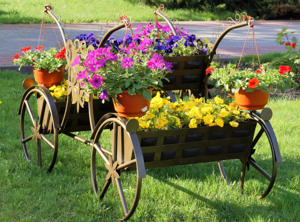 Flower Cart jigsaw puzzle in Flowers puzzles on TheJigsawPuzzles.com