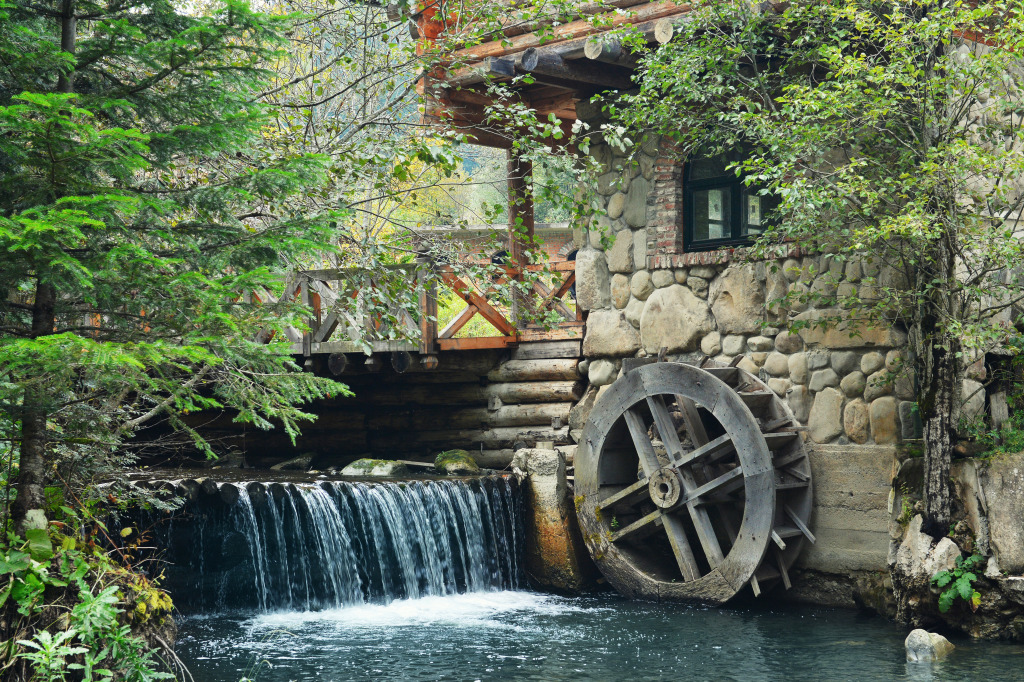 Old Water Wheel jigsaw puzzle in Waterfalls puzzles on TheJigsawPuzzles.com