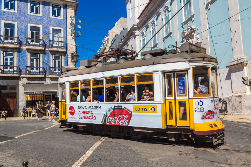 Vintage Tram in Lisbon, Portugal jigsaw puzzle in Cars & Bikes puzzles on TheJigsawPuzzles.com