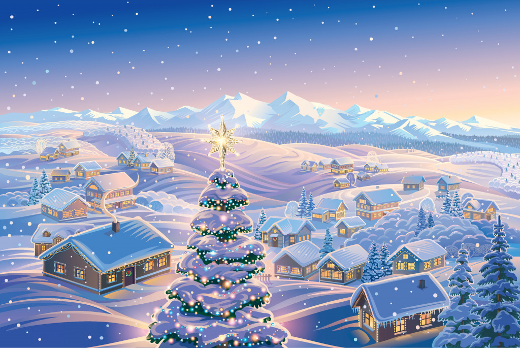 Winter Landscape jigsaw puzzle in Christmas & New Year puzzles on TheJigsawPuzzles.com