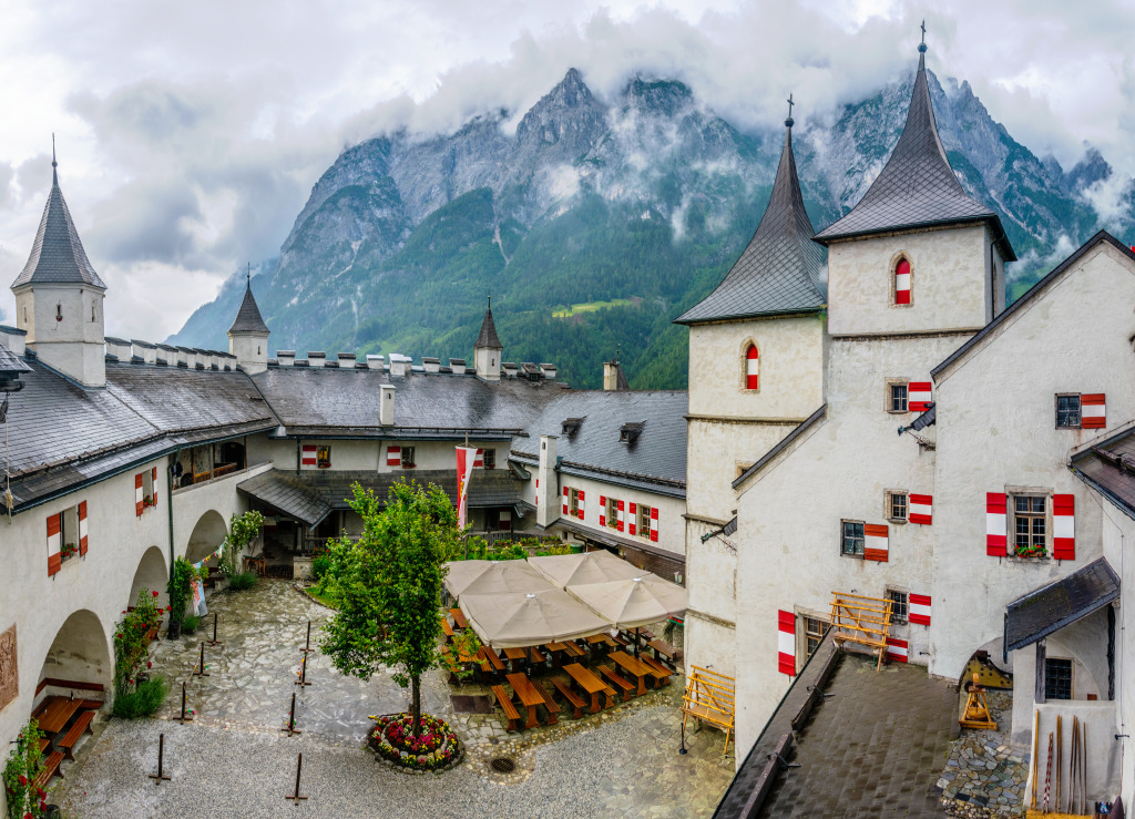 Hohenwerfen Castle in Austria jigsaw puzzle in Castles puzzles on TheJigsawPuzzles.com