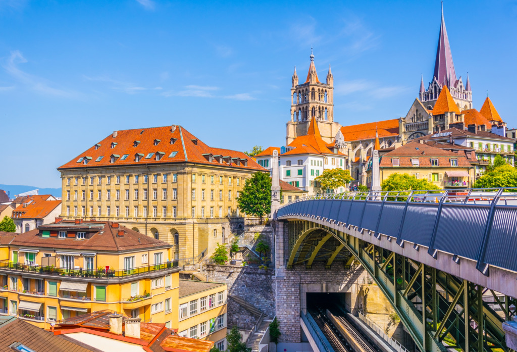 Charles Bessieres Bridge, Lausanne, Switzerland jigsaw puzzle in Bridges puzzles on TheJigsawPuzzles.com