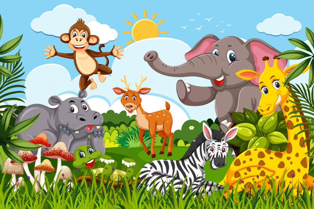 Animals in the Jungle jigsaw puzzle in Animals puzzles on TheJigsawPuzzles.com