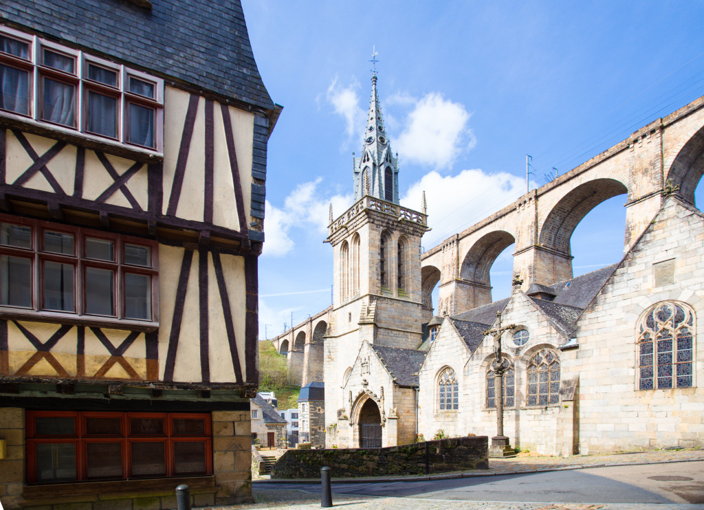 Morlaix Old City, Brittany, France jigsaw puzzle in Bridges puzzles on TheJigsawPuzzles.com
