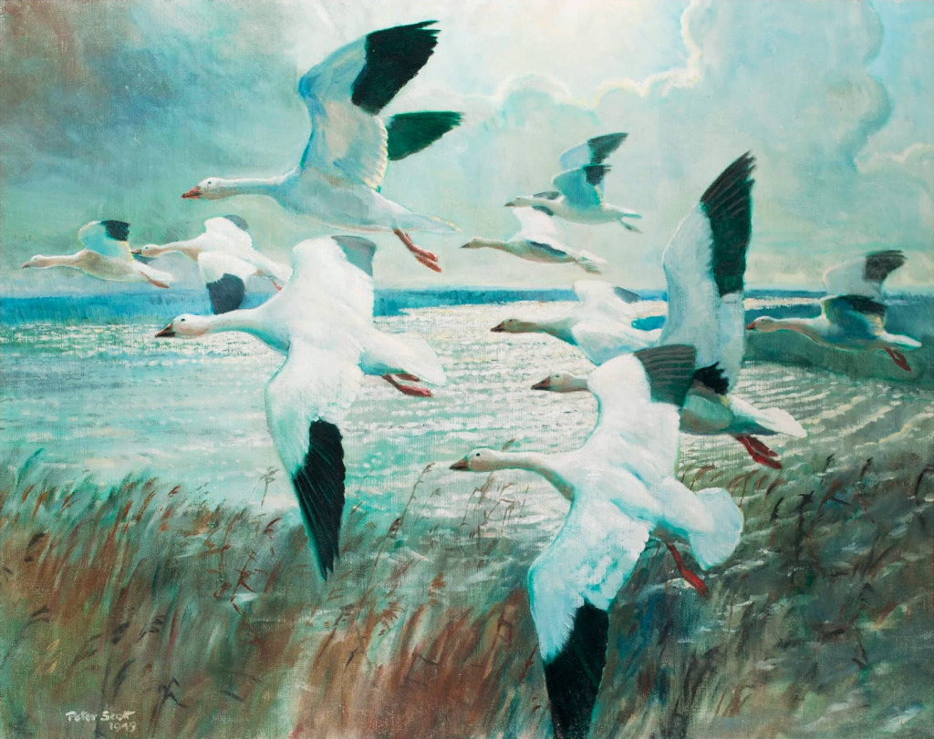 Snow Geese before the Squall jigsaw puzzle in Piece of Art puzzles on TheJigsawPuzzles.com