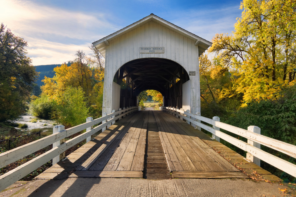 Harris Covered Bridge, Oregon jigsaw puzzle in Bridges puzzles on TheJigsawPuzzles.com