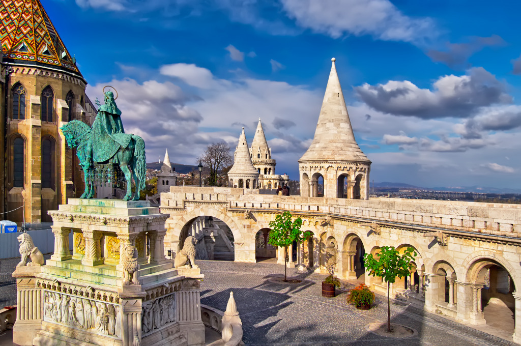 Fisherman's Bastion in Budapest, Hungary jigsaw puzzle in Castles puzzles on TheJigsawPuzzles.com