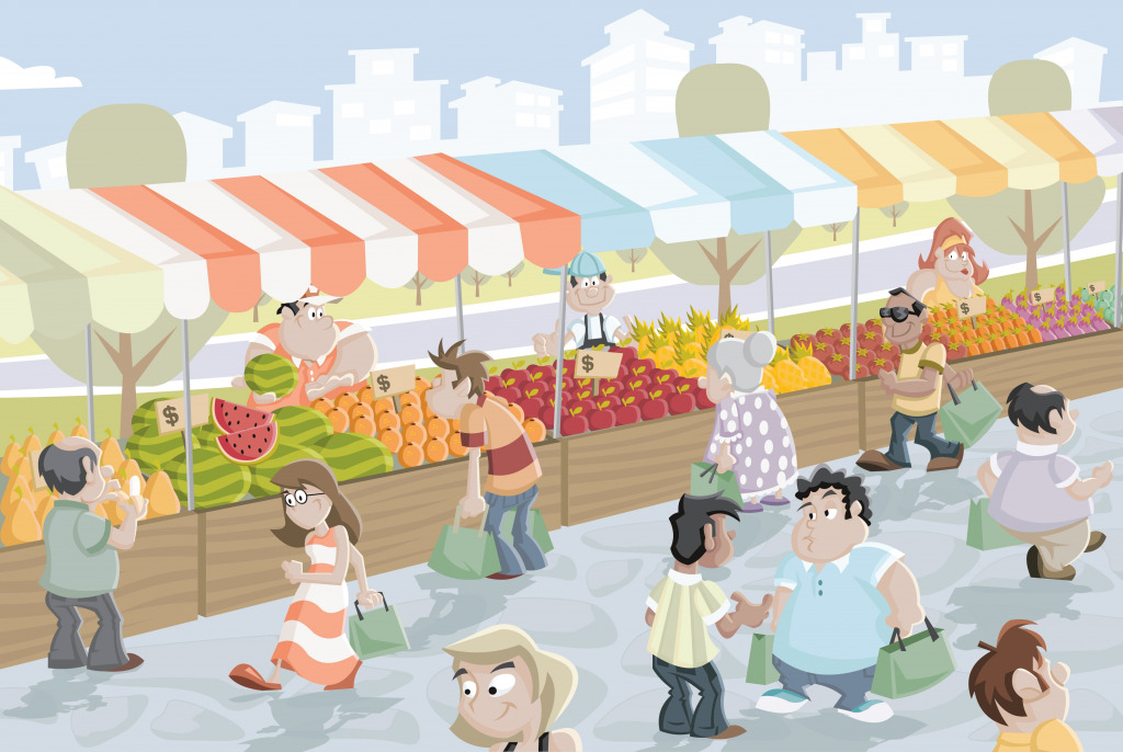 At the Fruit Market jigsaw puzzle in Fruits & Veggies puzzles on TheJigsawPuzzles.com