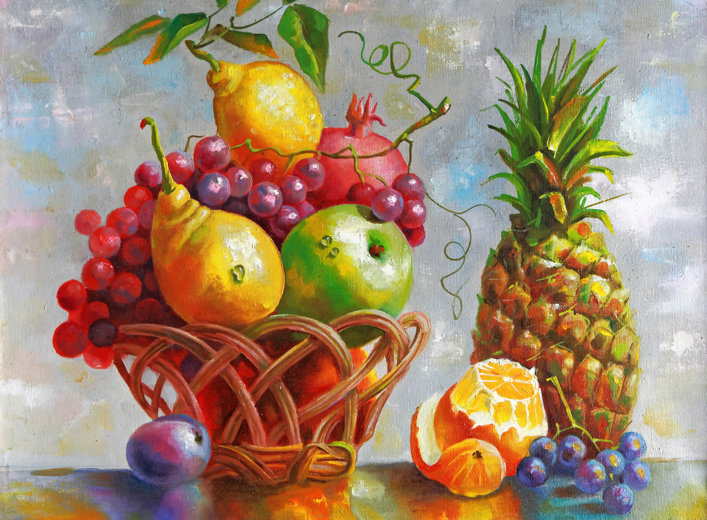 Still Life with a Pineapple jigsaw puzzle in Fruits & Veggies puzzles on TheJigsawPuzzles.com