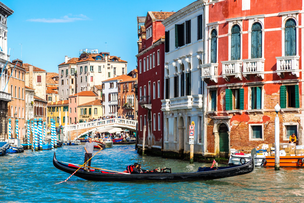 Gondola on Grand Canal in Venice jigsaw puzzle in Puzzle of the Day puzzles on TheJigsawPuzzles.com