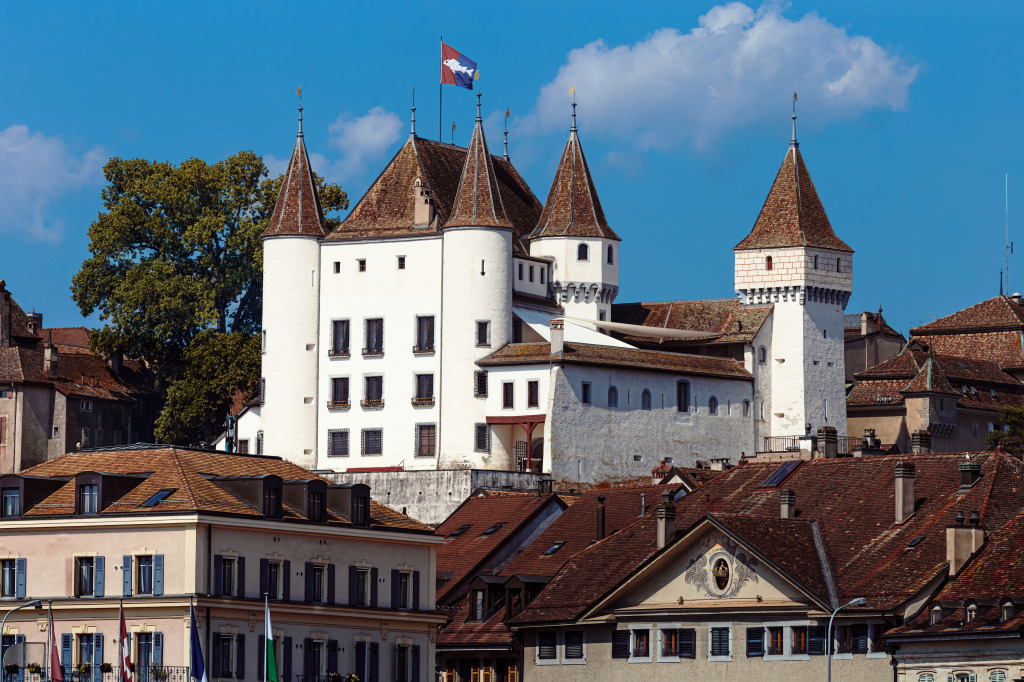 Nyon Castle, Switzerland jigsaw puzzle in Castles puzzles on TheJigsawPuzzles.com