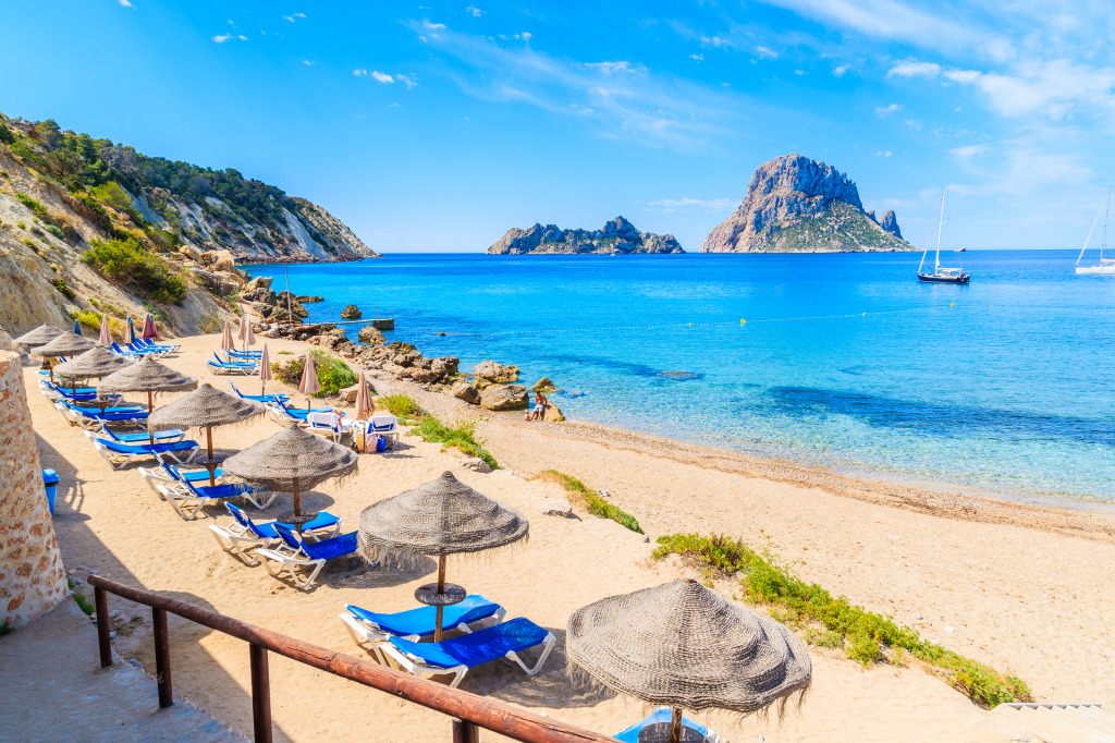 Cala d'Hort Beach, Ibiza Island, Spain jigsaw puzzle in Great Sightings puzzles on TheJigsawPuzzles.com