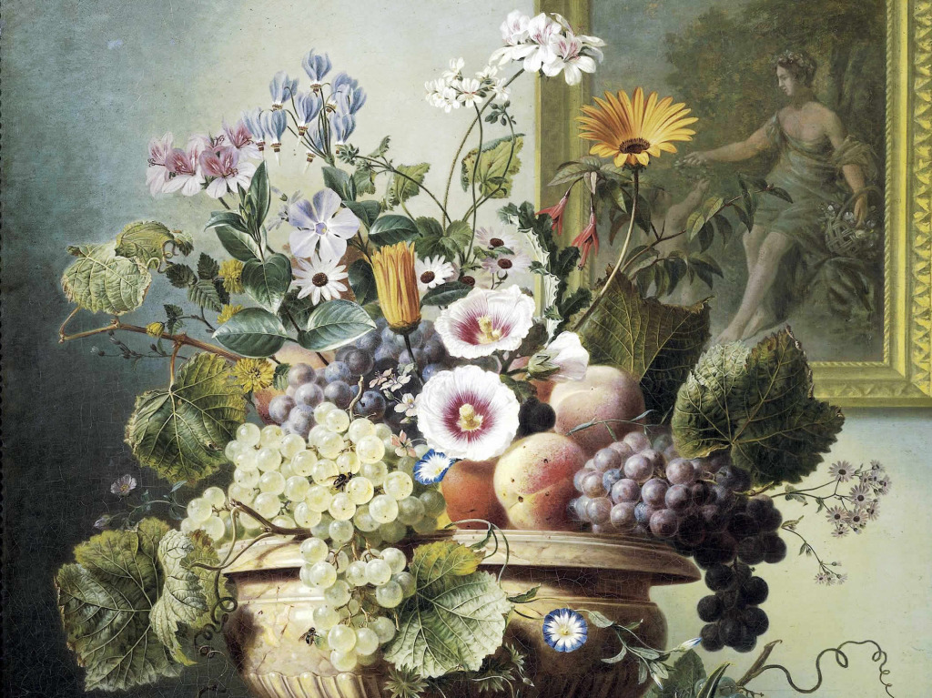 Still Life with Flowers and Fruits jigsaw puzzle in Flowers puzzles on TheJigsawPuzzles.com