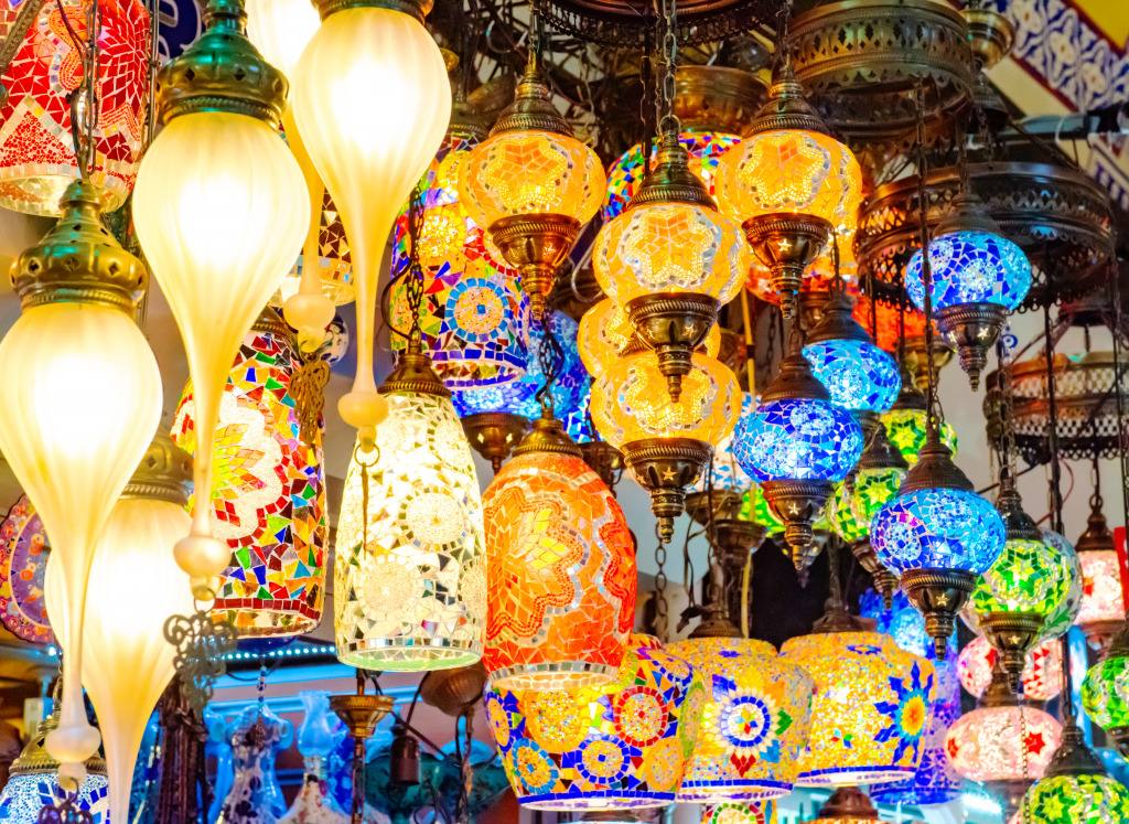 Lanterns at the Grand Bazaar in Istanbul, Turkey jigsaw puzzle in Handmade puzzles on TheJigsawPuzzles.com