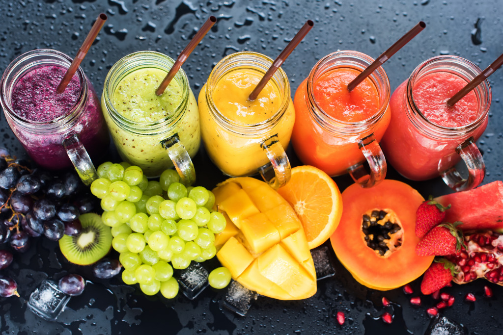 Fresh Fruit Smoothies jigsaw puzzle in Fruits & Veggies puzzles on TheJigsawPuzzles.com