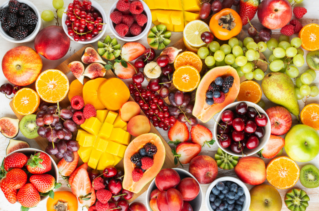 Colorful Cut Fruits jigsaw puzzle in Fruits & Veggies puzzles on TheJigsawPuzzles.com