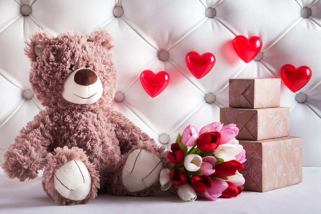 Teddy Bear jigsaw puzzle in Valentine's Day puzzles on TheJigsawPuzzles.com