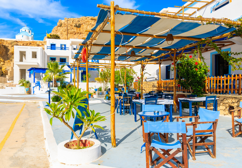 Greek Taverna, Karpathos Island jigsaw puzzle in Puzzle of the Day puzzles on TheJigsawPuzzles.com