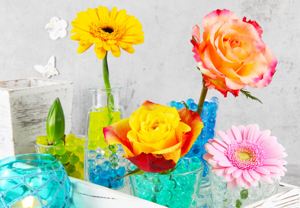 Table Decoration with Flowers jigsaw puzzle in Puzzle of the Day puzzles on TheJigsawPuzzles.com