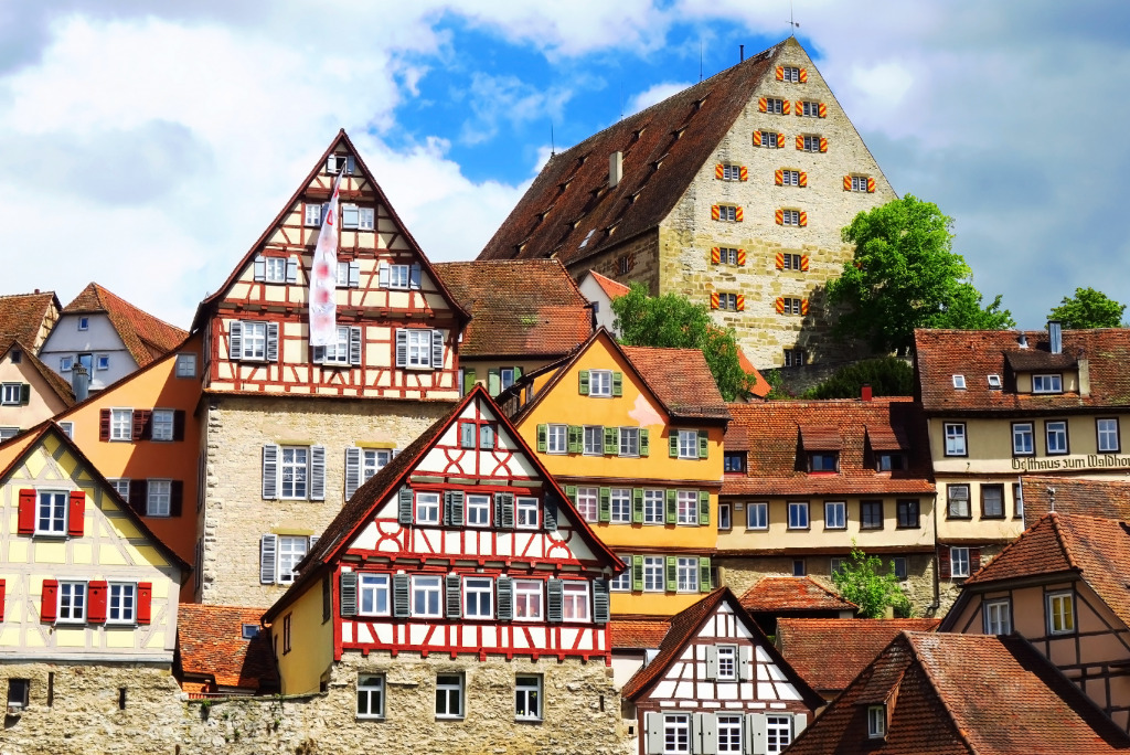 Schwaebisch Hall on the Kocher, Germany jigsaw puzzle in Puzzle of the Day puzzles on TheJigsawPuzzles.com