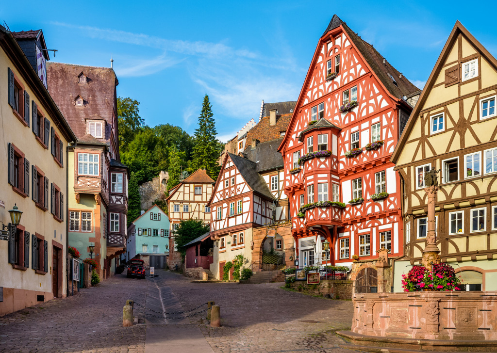 Market Square in a Bavarian Town jigsaw puzzle in Puzzle of the Day puzzles on TheJigsawPuzzles.com