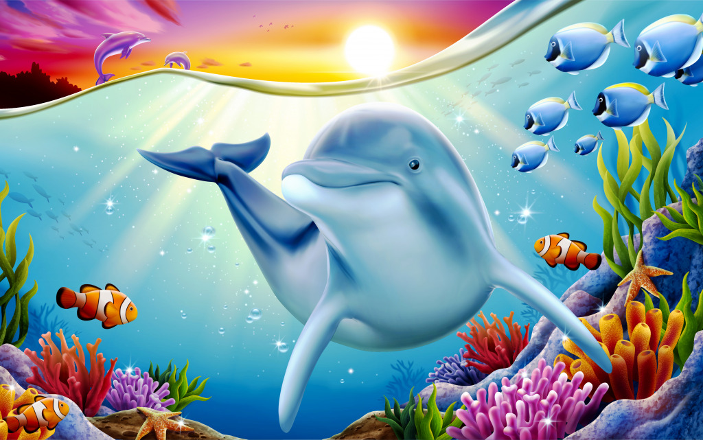 Charming Dolphin jigsaw puzzle in Under the Sea puzzles on TheJigsawPuzzles.com