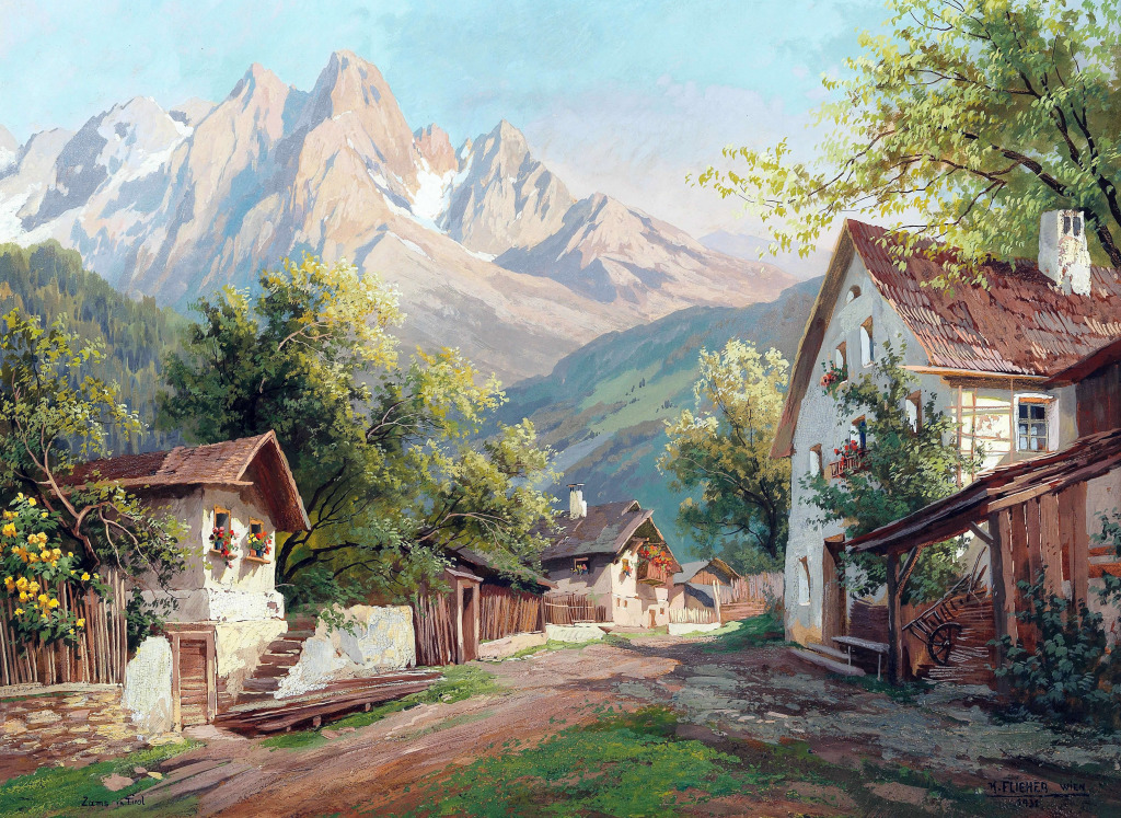 Zams in Tyrol jigsaw puzzle in Piece of Art puzzles on TheJigsawPuzzles.com