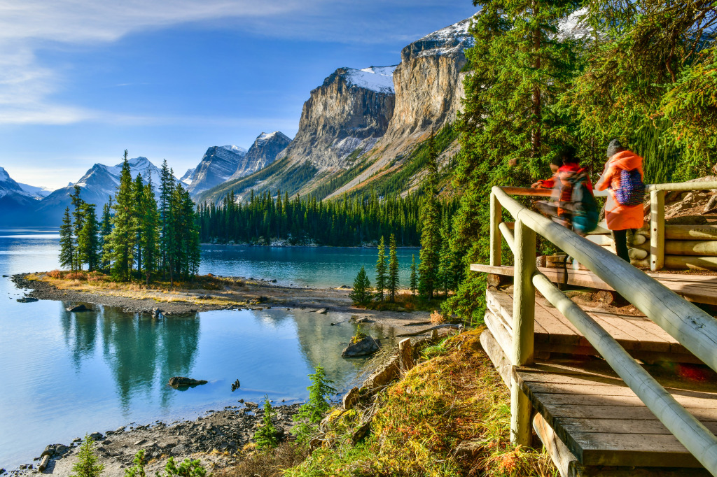 Spirit Island in Maligne Lake, Jasper NP jigsaw puzzle in Great Sightings puzzles on TheJigsawPuzzles.com