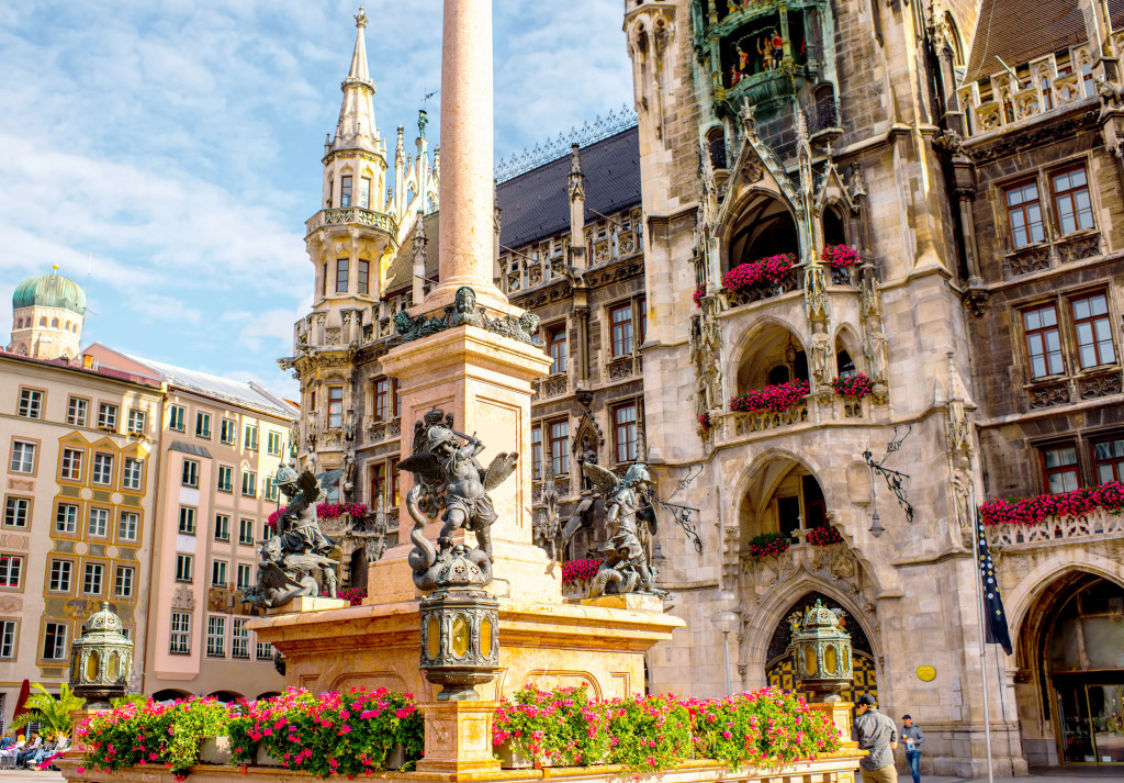 Marian Column, Munich, Germany jigsaw puzzle in Puzzle of the Day puzzles on TheJigsawPuzzles.com
