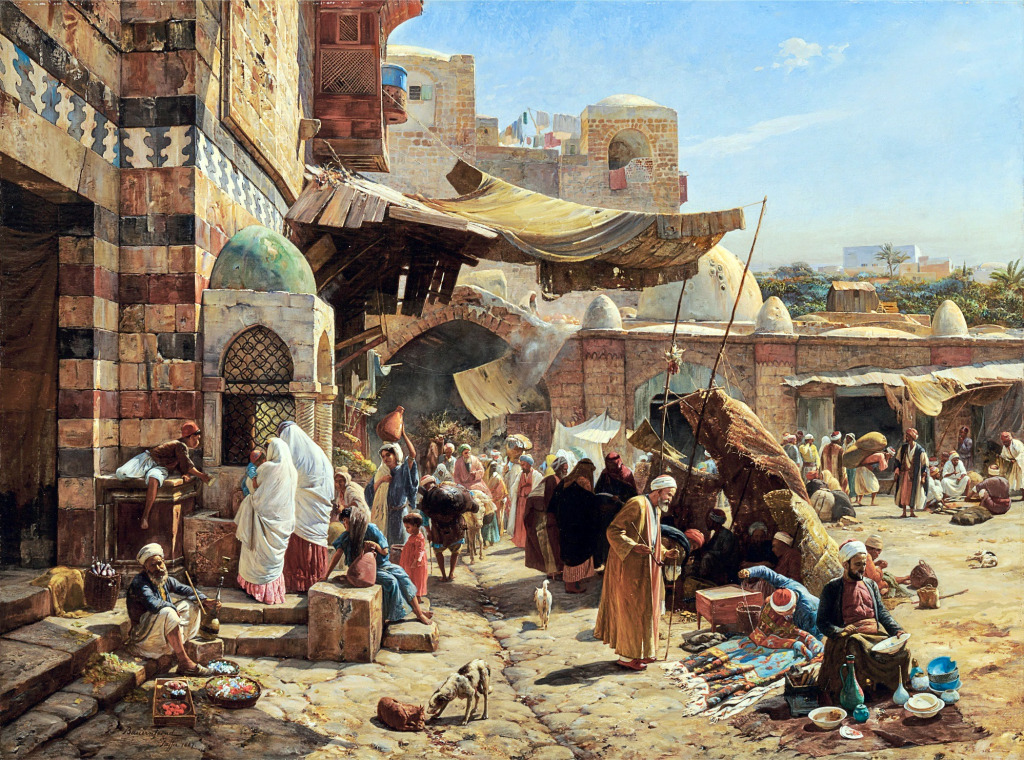 Market at Jaffa jigsaw puzzle in Piece of Art puzzles on TheJigsawPuzzles.com