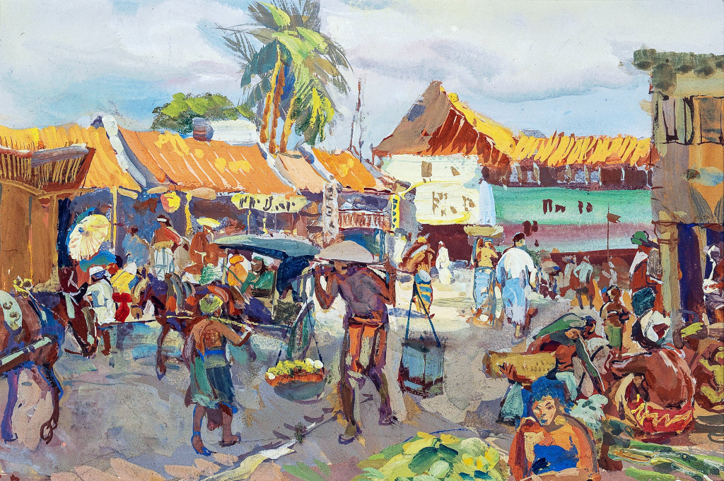 Market Street in South Bali jigsaw puzzle in Piece of Art puzzles on TheJigsawPuzzles.com
