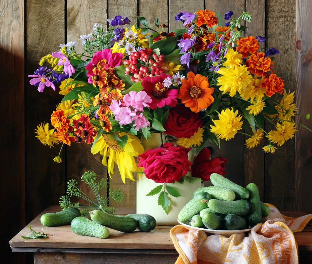 Still Life with a Bouquet of Flowers jigsaw puzzle in Flowers puzzles on TheJigsawPuzzles.com