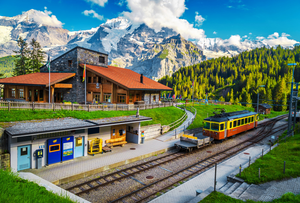 Winteregg Railway Station, Switzerland jigsaw puzzle in Puzzle of the Day puzzles on TheJigsawPuzzles.com