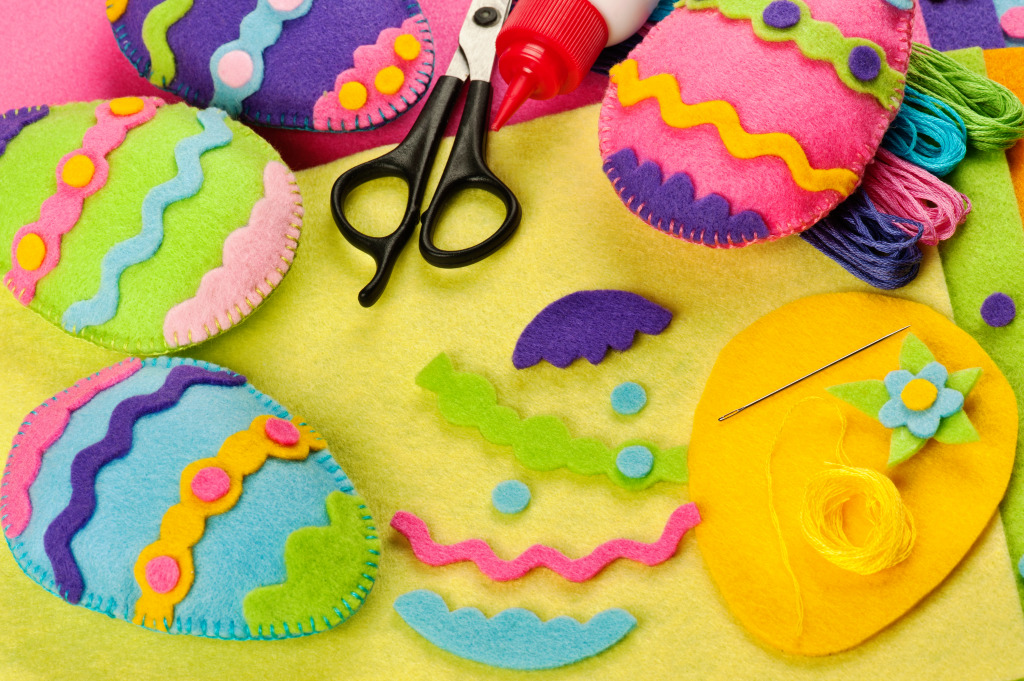 Felt Easter Eggs jigsaw puzzle in Handmade puzzles on TheJigsawPuzzles.com