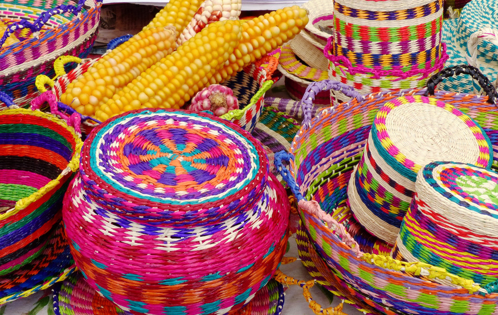 Wicker Souvenir Baskets, Cuenca, Ecuador jigsaw puzzle in Handmade puzzles on TheJigsawPuzzles.com