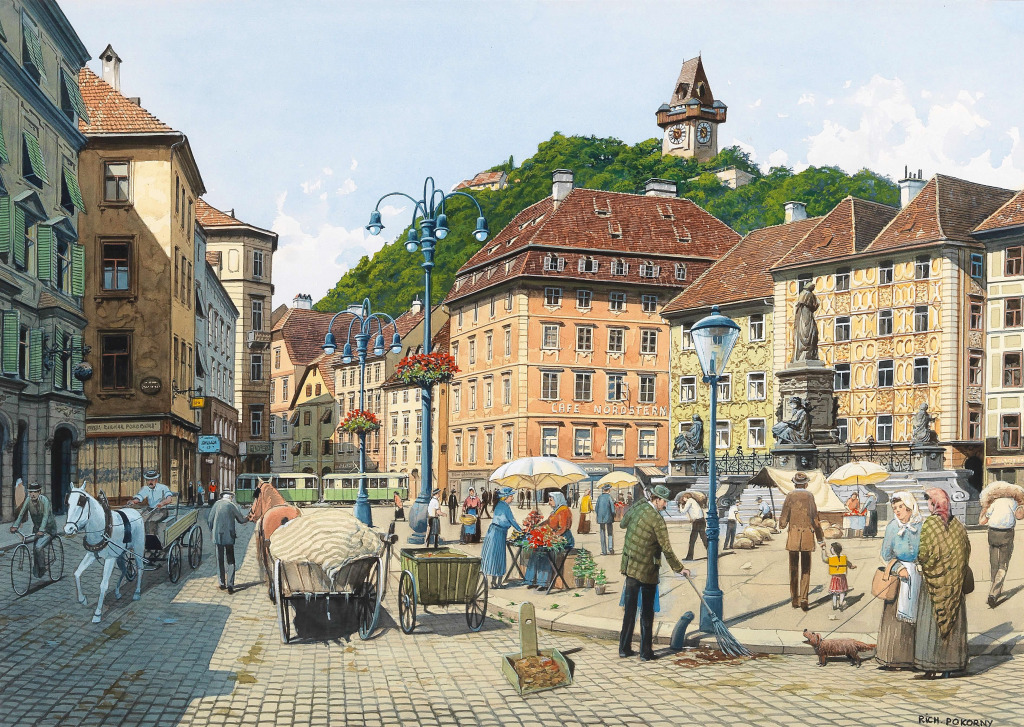 Graz, Main Square jigsaw puzzle in Piece of Art puzzles on TheJigsawPuzzles.com