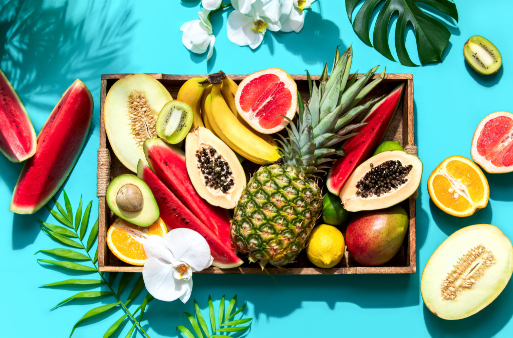 Fresh Tropical Fruits jigsaw puzzle in Fruits & Veggies puzzles on TheJigsawPuzzles.com