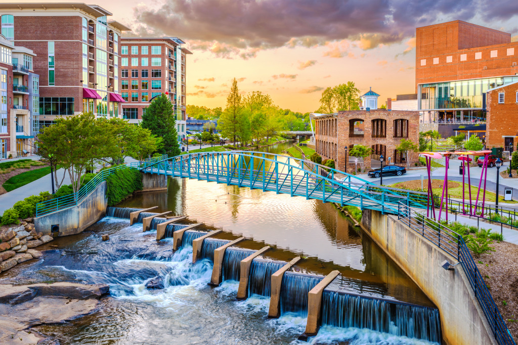 Downtown Greenville, South Carolina jigsaw puzzle in Waterfalls puzzles on TheJigsawPuzzles.com
