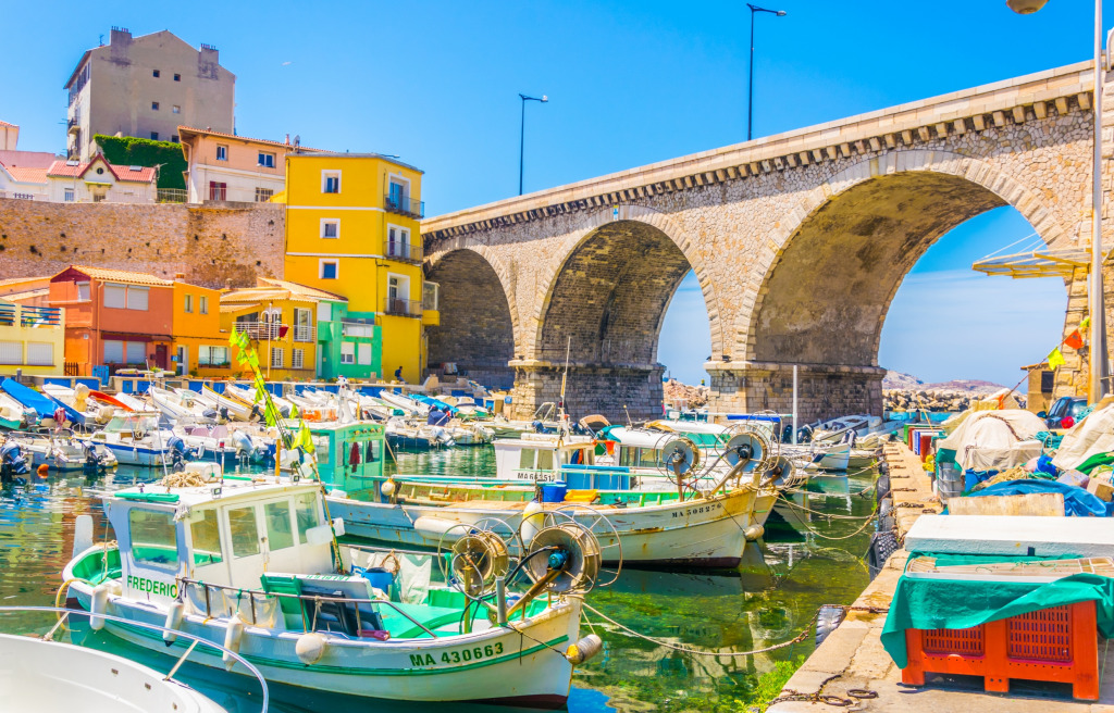 Vallon Des Auffes Port in Marseille, France jigsaw puzzle in Bridges puzzles on TheJigsawPuzzles.com