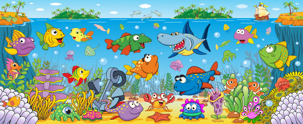 Funny Tropical Fish jigsaw puzzle in Under the Sea puzzles on TheJigsawPuzzles.com