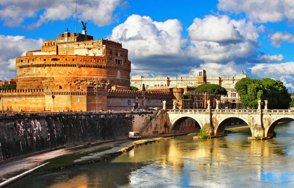 Castle Sant'Angelo, Rome, Italy jigsaw puzzle in Bridges puzzles on TheJigsawPuzzles.com