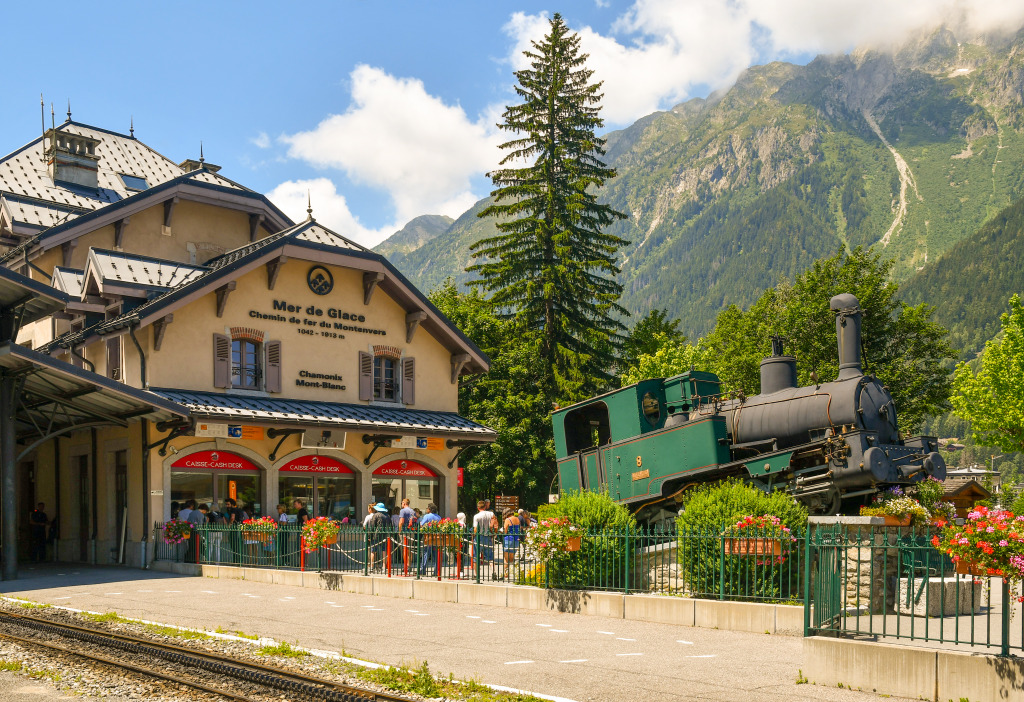 Railway Station of Chamonix-Mont-Blanc, France jigsaw puzzle in Puzzle of the Day puzzles on TheJigsawPuzzles.com