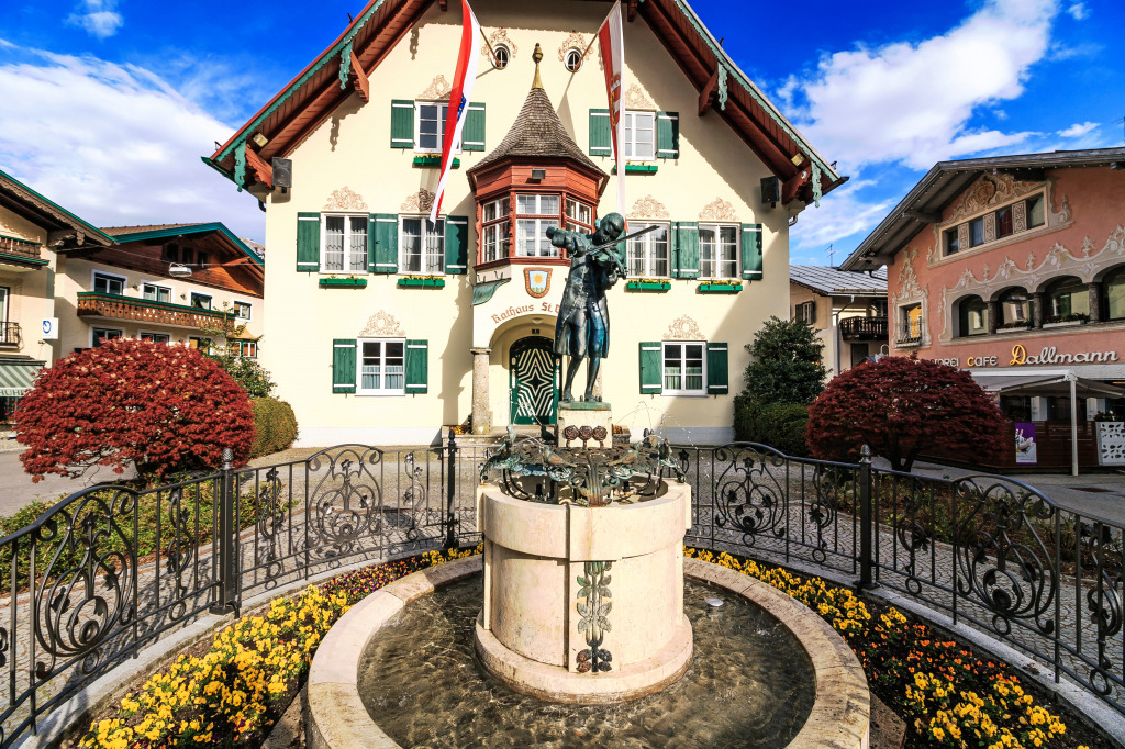 Mozart Statue in St Gilgen, Austria jigsaw puzzle in Puzzle of the Day puzzles on TheJigsawPuzzles.com