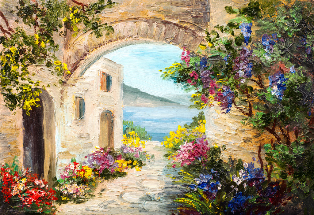 Summer Seascape jigsaw puzzle in Flowers puzzles on TheJigsawPuzzles.com