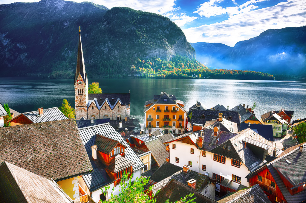 Hallstatt Village, Austrian Alps jigsaw puzzle in Great Sightings puzzles on TheJigsawPuzzles.com