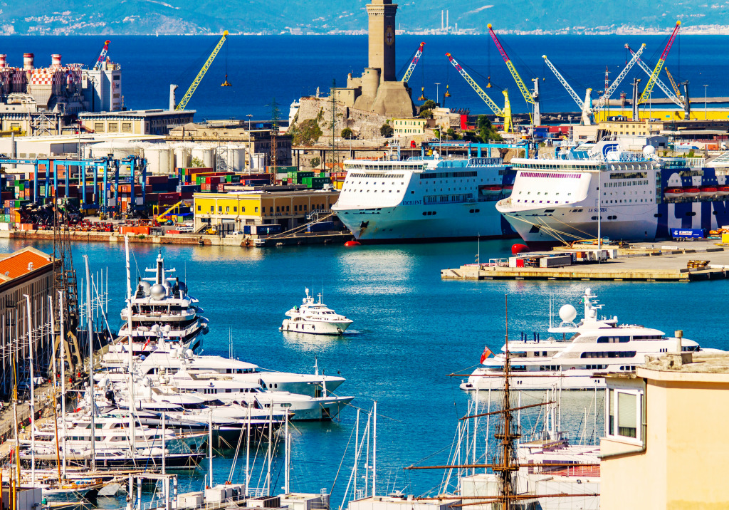 Genoa Port, Italy jigsaw puzzle in Puzzle of the Day puzzles on TheJigsawPuzzles.com